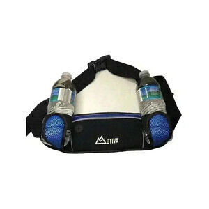Otiva Unisex Running Fanny Pack Belt With Water Holders Zip Pouch Adjustable